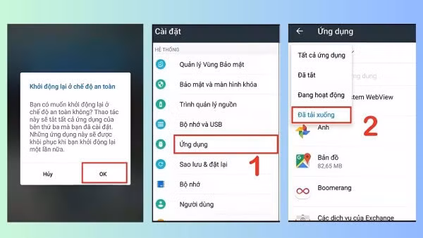 Ngoài ra, có thể khởi động máy ở chế độ an toàn để tìm và gỡ bỏ ứng dụng nghi ngờ chứa mã độc.