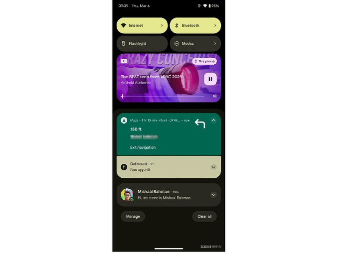Người dùng có thể xem hướng đi qua biểu tượng nhỏ gọn trên thanh trạng thái.