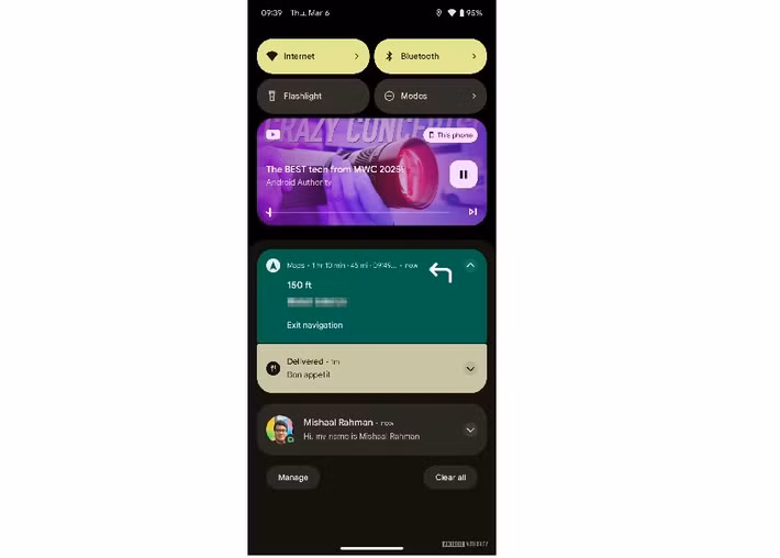 Người dùng có thể xem hướng đi qua biểu tượng nhỏ gọn trên thanh trạng thái.
