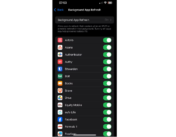 Dịch vụ định vị cho phép ứng dụng truy cập vị trí ngầm, gây hao pin đáng kể qua đêm.