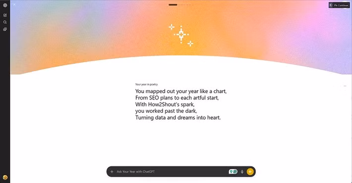 Người dùng có thể chủ động kích hoạt bằng cách yêu cầu “Your Year with ChatGPT” trên web hoặc ứng dụng iOS và Android, thay vì bị tự động hiển thị.