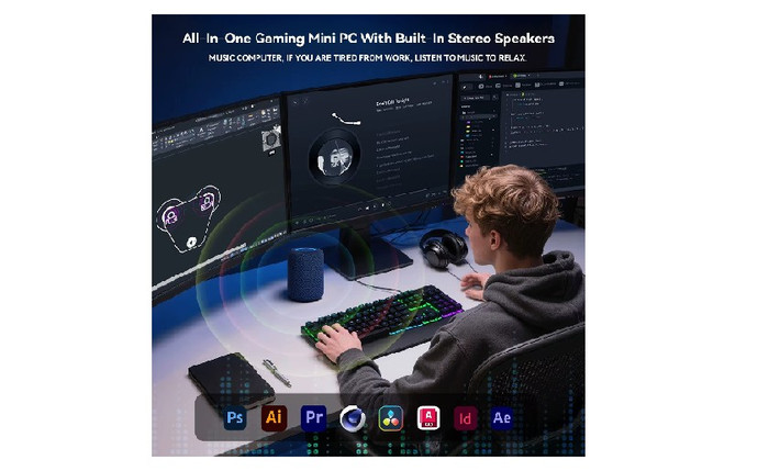 Hệ thống loa stereo tích hợp cùng subwoofer và DAC 24-bit mang lại âm thanh sống động, đủ dùng cho không gian nhỏ.