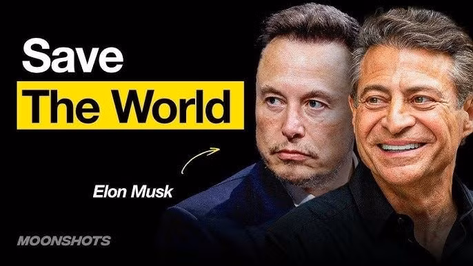 Trong cuộc trò chuyện dài gần ba giờ với Tiến sĩ Peter Diamandis, Elon Musk đưa ra nhận định gây sốc về tương lai của con người trong kỷ nguyên AI. (Ảnh: Moonshots)