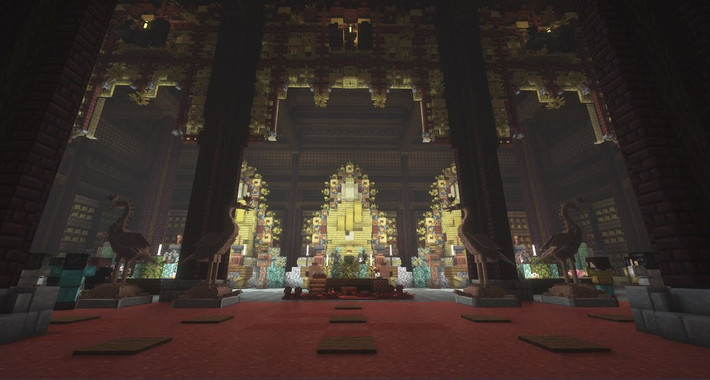 Đội Việt Nam còn gây ấn tượng khi sử dụng các vật phẩm tùy chỉnh như đèn lồng để tăng chiều sâu văn hóa, dù không có trong Minecraft gốc.