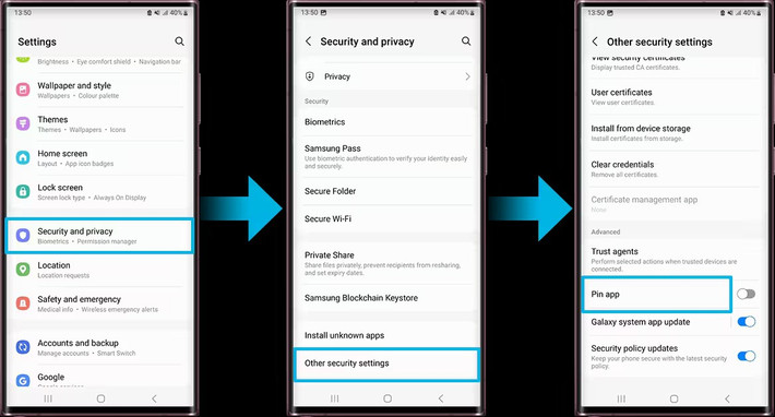 Người dùng Android có thể dùng tính năng Ghim ứng dụng để khóa máy trong một app duy nhất.