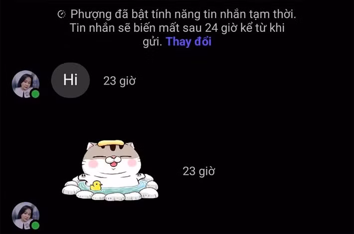 Một điểm đáng chú ý là Messenger còn tích hợp thông báo khi có người chụp ảnh màn hình hoặc quay video cuộc trò chuyện, giúp tăng cường kiểm soát thông tin trong các đoạn chat riêng tư.