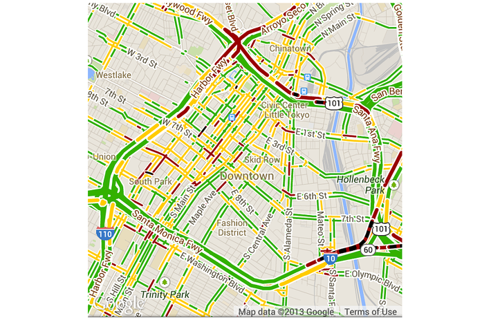 Màu xanh thể hiện đường thông thoáng, cam là mật độ trung bình và đỏ là khu vực ùn tắc. Nhờ đó, bạn có thể chủ động chọn tuyến đường phù hợp.