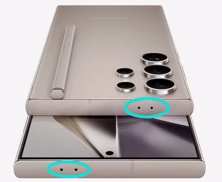 Điểm đáng chú ý là hai lỗ này có kích thước gần như giống nhau, nhưng theo quy ước phổ biến, lỗ bên trái thường là micro, còn lỗ bên phải là khe thông hơi.