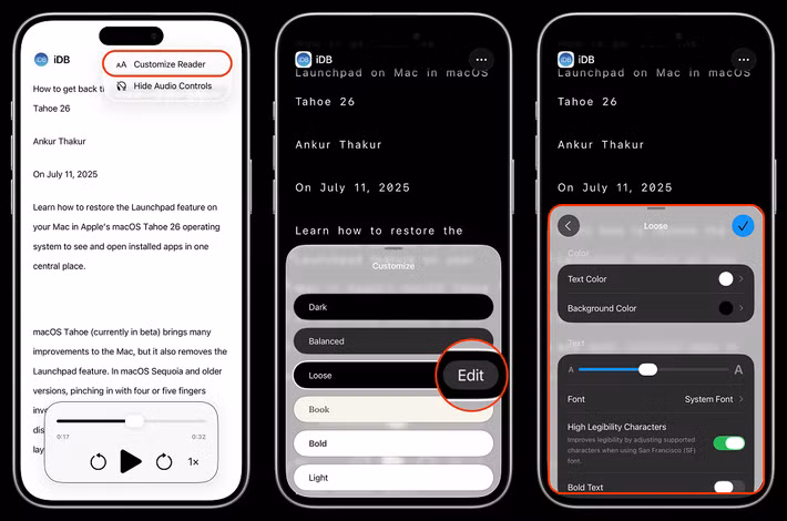 Trong khi đó, Accessibility Reader được phát triển dành cho người mắc chứng khó đọc hoặc gặp khó khăn khi tiếp cận văn bản, hỗ trợ tóm tắt nội dung và dịch thuật bằng AI theo thời gian thực.