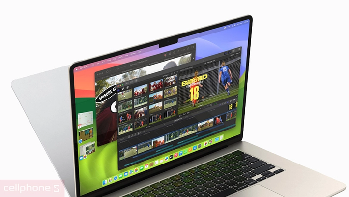 Màn hình Liquid Retina 13,6 inch, độ sáng 500 nits và dải màu P3 mang lại chất lượng hiển thị sắc nét, phù hợp cho sáng tạo nội dung.(Ảnh: cellphones)