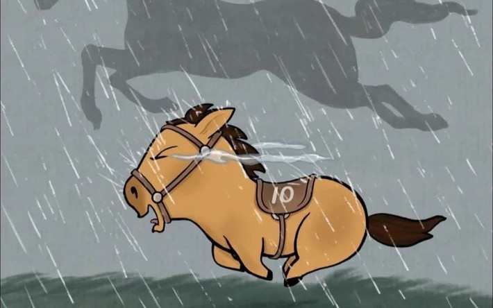 Mạng xã hội rần rần chia sẻ hình ảnh chú ngựa hoạt hình vừa chạy vừa khóc.