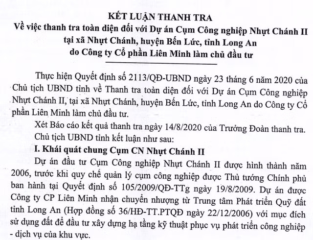 Long An kiểm điểm cá nhân, tổ chức làm làm chậm trễ dự án Long An kiem diem ca nhan, to chuc lam lam cham tre du an