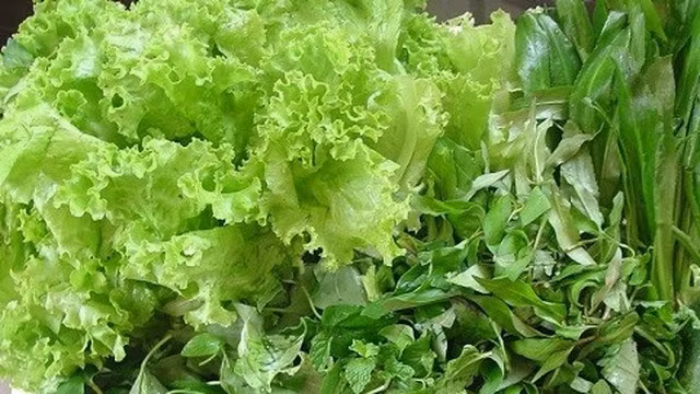 Rau sống: Các loại rau sống như xà lách, mùi, húng, tía tô,... tiềm ẩn nguy cơ nhiễm giun sán rất cao. Rau sẽ trở thành đường lây nhiễm bệnh nếu được tưới nước bẩn hay tiếp xúc với chất thải của người, động vật có chứa ấu trùng sán.
