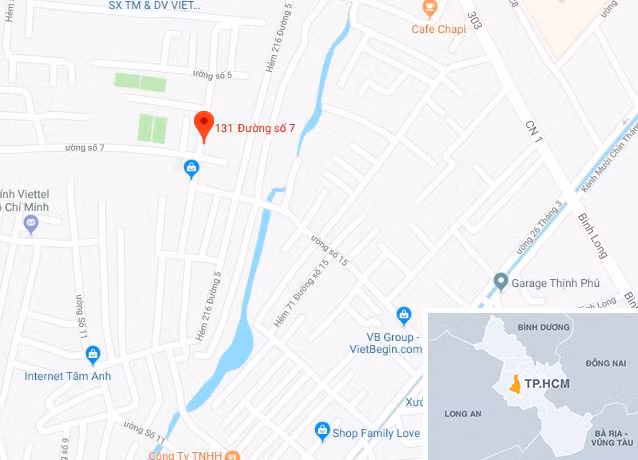 Vị trí gần nơi xảy ra vụ thảm sát. Ảnh: Google Maps. Vị trí gần nơi xảy ra vụ thảm sát. Ảnh: Google Maps.
