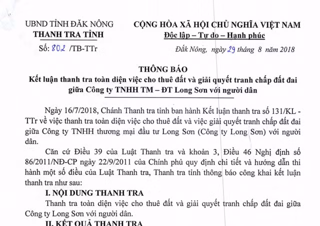 Vì sao công ty Long Sơn ở Đắk Nông bị kiến nghị khởi tố - Hình 2 Vi sao cong ty Long Son o Dak Nong bi kien nghi khoi to-Hinh-2