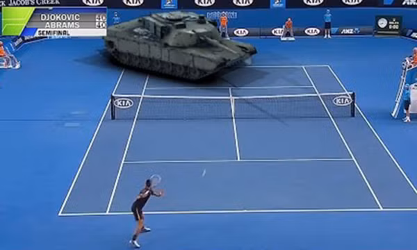 Xem xe tăng M1 Abrams đấu tennis với Novak Djokovic Xem xe tang M1 Abrams dau tennis voi Novak Djokovic