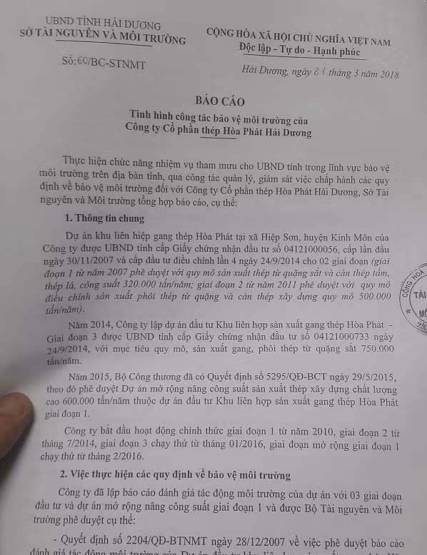 Công ty thép Hòa Phát gây ô nhiễm môi trường: Hứa khắc phục... làm không nổi? Cong ty thep Hoa Phat gay o nhiem moi truong: Hua khac phuc... lam khong noi?