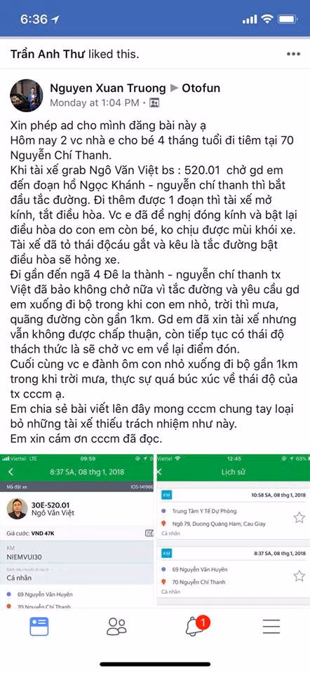 Bức xúc những lần tài xế Grab coi thường khách hàng - Hình 3 Buc xuc nhung lan tai xe Grab coi thuong khach hang-Hinh-3