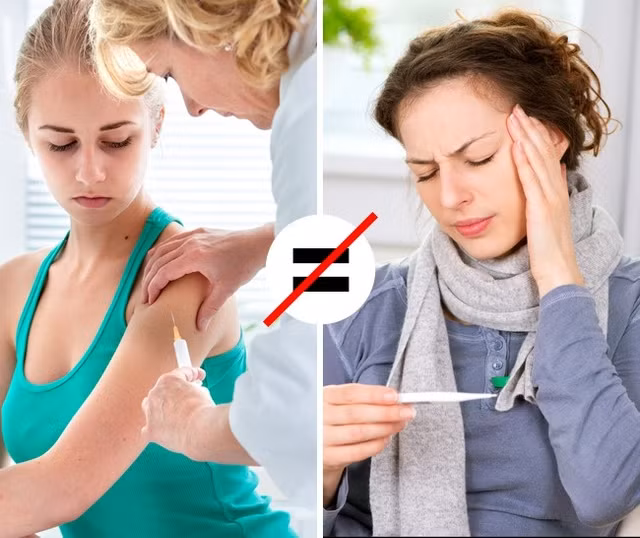 2. Vắcxin cúm không lây nhiễm cúm: Mặc dù cơ thể bạn có thể phản ứng với thuốc tiêm chủng ngừa cúm nhưng nó không có nghĩa là bạn bị nhiễm cúm do vắc xin. Vắc-xin có chứa một vi-rút chết không thể "hồi sinh" và gây ra bệnh tật. Ảnh: Depositphotos.