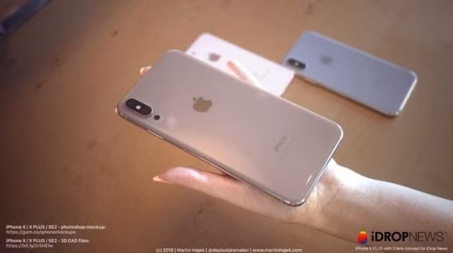 Máy ảnh thứ 3 của iPhone X Plus sẽ có độ phân giải 12 MP, kết hợp với một camera tele có chức năng zoom 5x. Máy ảnh thứ 3 của iPhone X Plus sẽ có độ phân giải 12 MP, kết hợp với một camera tele có chức năng zoom 5x.
