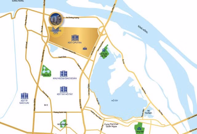 Sunshine City nằm ngay trong khu đô thị Ciputra - nơi được xem là trái tim của bất động sản Tây hồ Tây Sunshine City nằm ngay trong khu đô thị Ciputra - nơi được xem là trái tim của bất động sản Tây hồ Tây