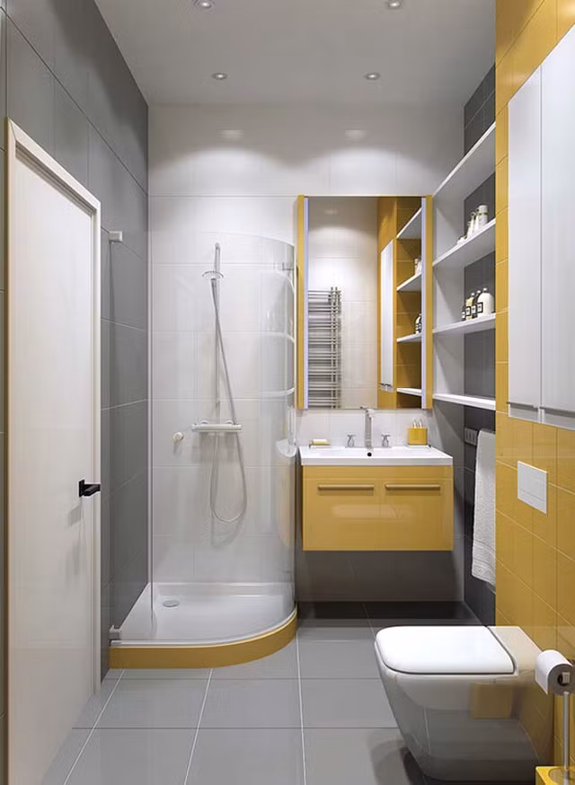 Mẹo trang trí phòng tắm "ăn gian" diện tích dành cho nhà phố nhỏ - Hình 2 Meo trang tri phong tam