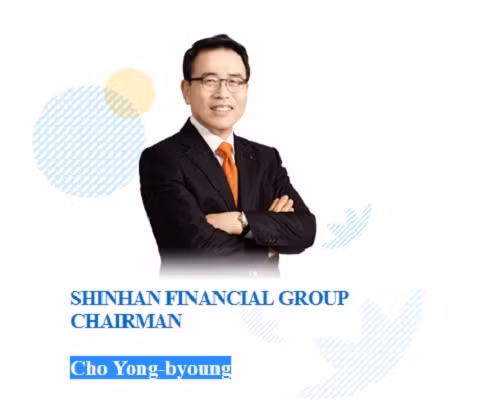 Chủ tịch Tập đoàn Tài chính Shinhan là ông Cho Yong-byoung. Ảnh: Shinhangroup. Chủ tịch Tập đoàn Tài chính Shinhan là ông Cho Yong-byoung. Ảnh: Shinhangroup.