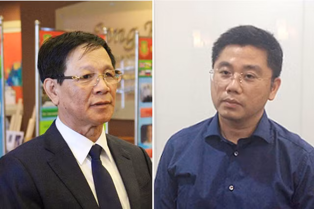 Ông Phan Văn Vĩnh - nguyên Tổng Cục trưởng Tổng cục Cảnh sát (Bộ Công an) và "trùm cờ bạc" Nguyễn Văn Dương (phải).