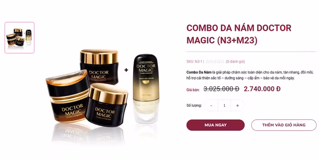 Bộ mỹ phẩm Doctor Magic - được quảng cáo là “hàng hiệu, giá bình dân” - bán chạy nhất, với mức 2,3 - 2,7 triệu đồng/bộ của Mailisa là hàng gia công Trung Quốc. Ảnh: CMH.