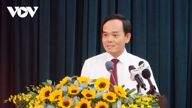 Bí thư Thành ủy TP.HCM Trần Lưu Quang phát biểu (Ảnh L.V)
