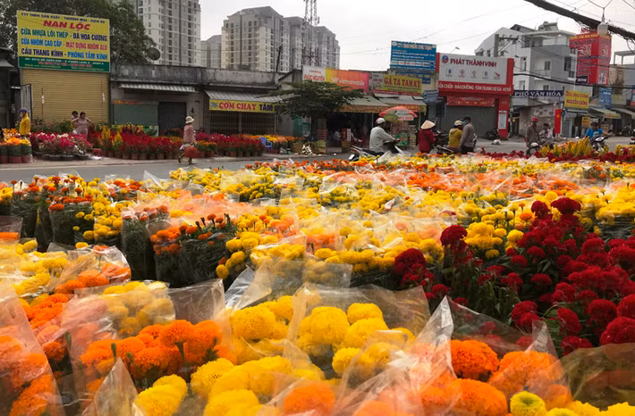 Tuy nhiên, trái ngược với không khí rực rỡ này là nỗi buồn của những người kinh doanh vì buôn bán ế ẩm...