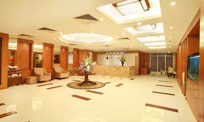 Khách sạn Delight (93A Đội Cấn) không trang bị hệ thống cấp nước chứa cháy ngoài nhà và hút khói hành lang,… Ảnh: hanoidelighthotel.com.