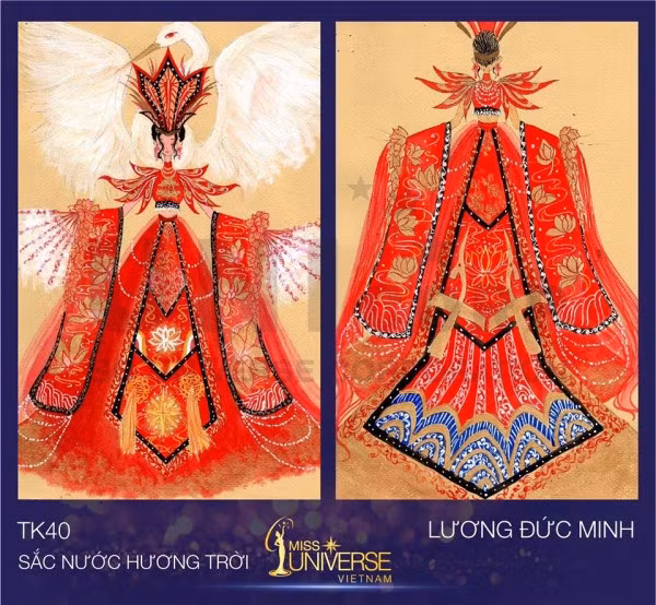 Rự rỡ sắc màu như "Sắc nước hương trời" của Lương Đức Minh. Ảnh: FB Miss Universe Vietnam.