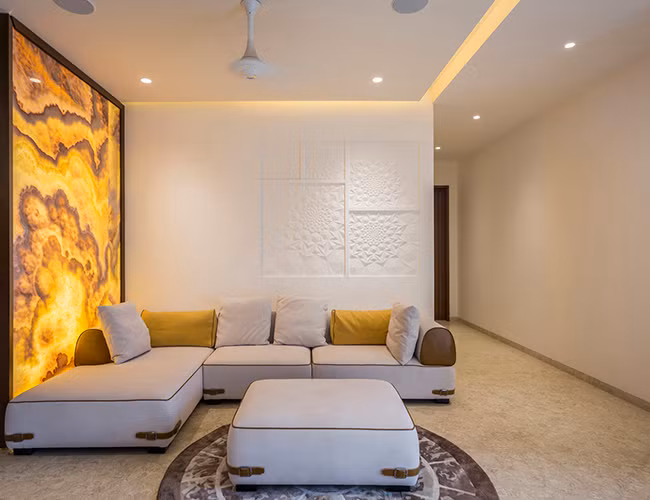 Phòng khách được thiết kế nhằm tạo ra không gian sống tiện nghi cho gia đình.