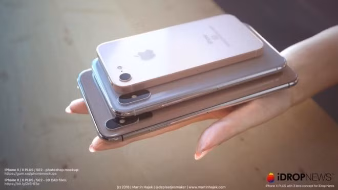Trong số những chiếc điện thoại mới, iPhone X Plus gây chú ý nhất với 3 camera ở mặt sau.