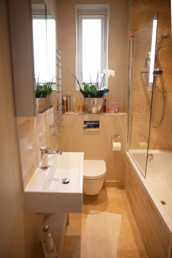 Phòng tắm được bài trí đơn giản nhưng vẫn tạo được vẻ đẹp xinh xắn đáng yêu cho khu vực tưởng chừng dễ bị lãng quên nhất trong nhà. Ảnh: Reatimes.