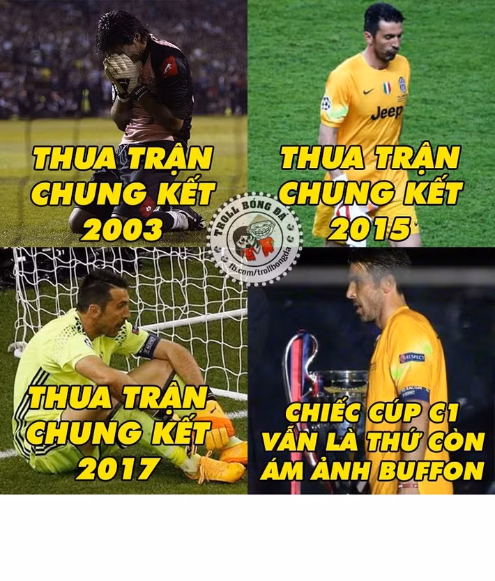 Với thủ thành Buffon, chiếc cúp C1 châu Âu dường như thật không có duyên với anh mặc dù tất cả các danh hiệu cao quý, thủ môn người Italia này đều có.