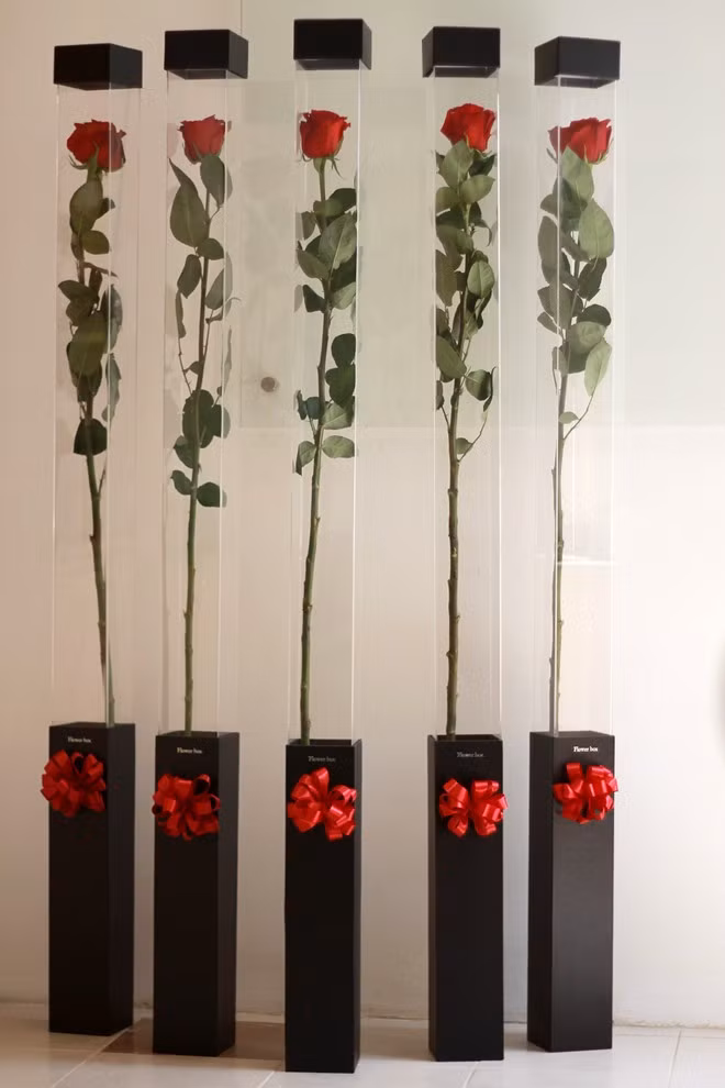 Mặc dù có giá khá "chát chúa" nhưng món quà Valentine đặc biệt này cũng không có nhiều để bán và phải rất khó khăn, các cư dân mạng mới order cho mình một cành hoa hồng Ecuador ưng ý. Ảnh trong bài: Boxhoavalentine.