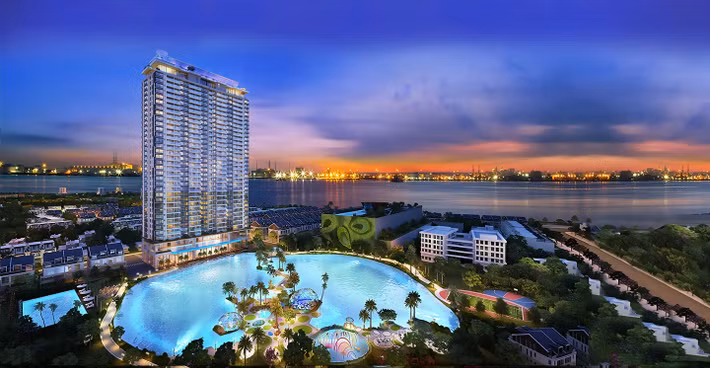 Dự án Đức Long Golden Land có tên đầy đủ là "Khu thương mại dịch vụ và căn hộ cao cấp Đức Long Golden Land" nằm trên đường Nguyễn Tất Thành nối dài, phường Tân Thuận Tây, quận 7, TP HCM. Ảnh: Đức Long Golden Land.