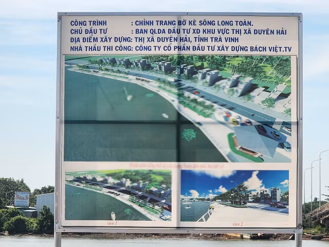 Tra Vinh: Can canh cong trinh chinh trang bo ke song Long Toan