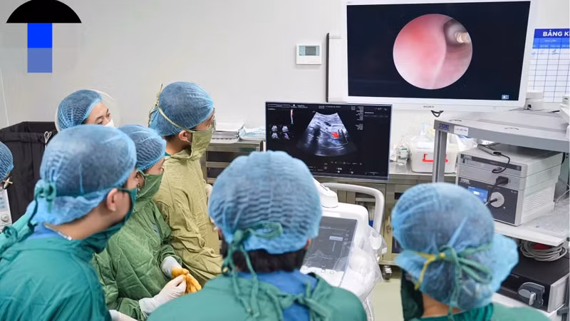 Thành công đưa bóng vào khí quản thai nhi điều trị thoát vị hoành