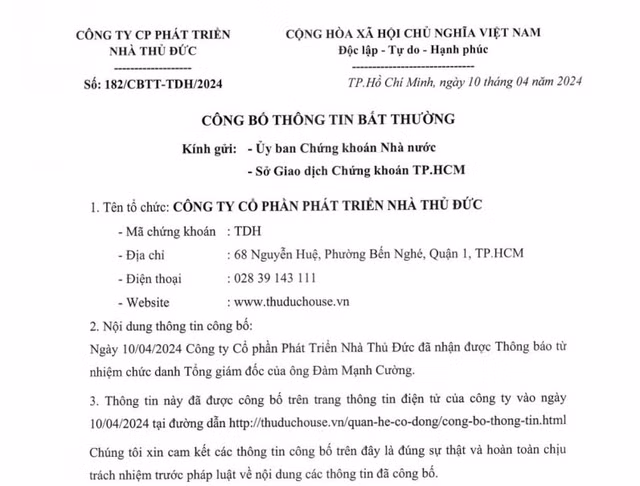 Tong giam doc Thuduc House gui don xin tu nhiem trong luc lai am 62 ty dong