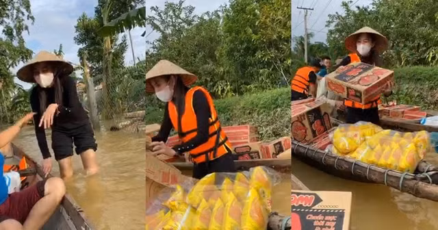 Hinh anh ca si Thuy Tien keu goi duoc 100 ty dong, lao vao lu du cuu tro dong bao-Hinh-8