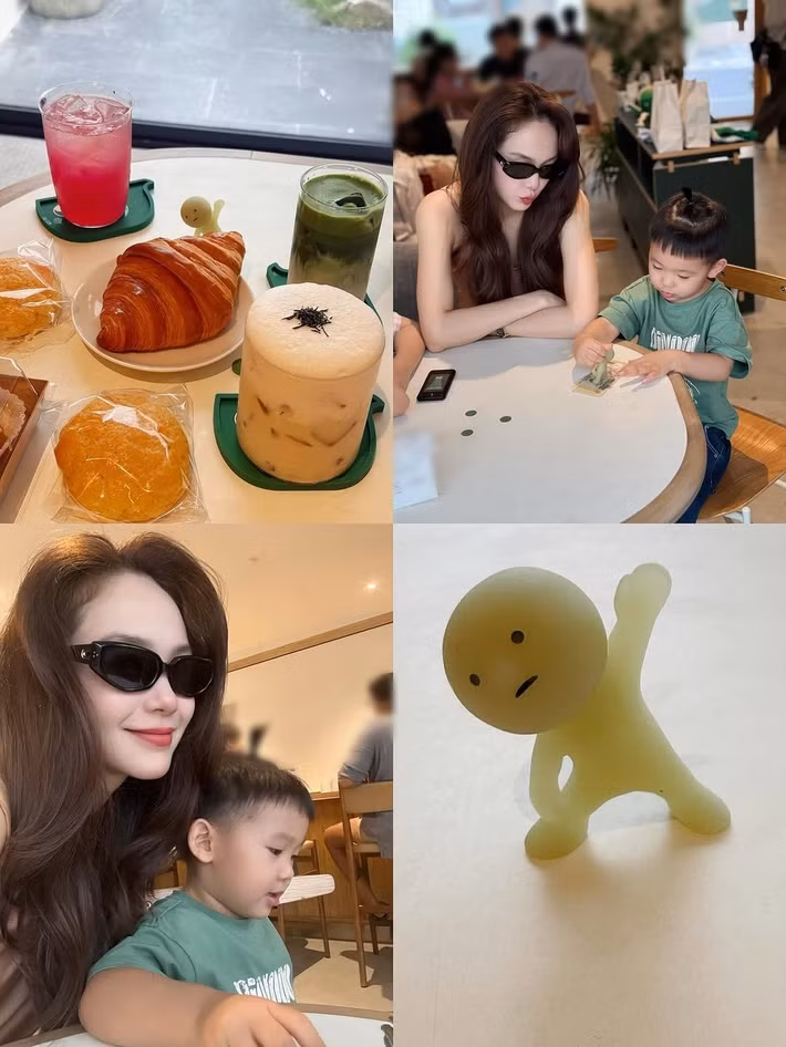 Loạt ảnh giữa Minh Hằng và bé Mỡ cho thấy sự gắn kết tuyệt vời giữa nữ ca sĩ và con trai.