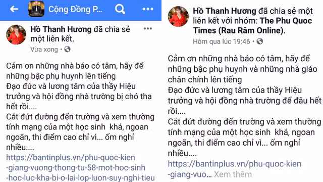 Nu giam doc o Phu Quoc len facebook chui hieu truong vi de con gai luu ban