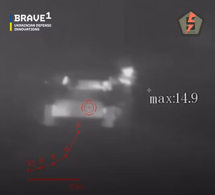 Đơn vị Lữ đoàn xung kích độc lập số 5 của Ukraine đã triển khai một phương tiện xe robot mặt đất không người lái do DevDroid (một công ty tham gia Brave1), phát triển. Ảnh: @FedorovMykhailo.