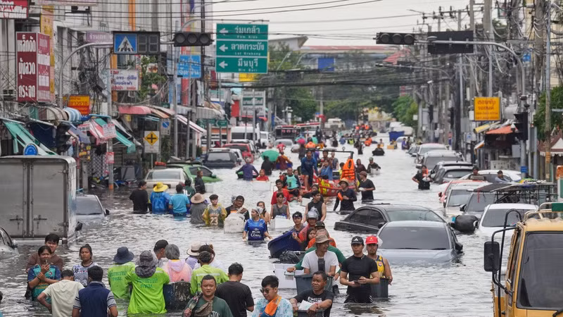 Hơn 2,6 triệu người bị ảnh hưởng vì mưa lũ ở Thái Lan