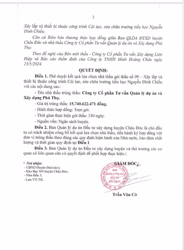 BR-VT: Gói cải tạo 3 trường TH tại Châu Đức về tay ai? - Hình 4 BR-VT: Goi cai tao 3 truong TH tai Chau Duc ve tay ai?-Hinh-4