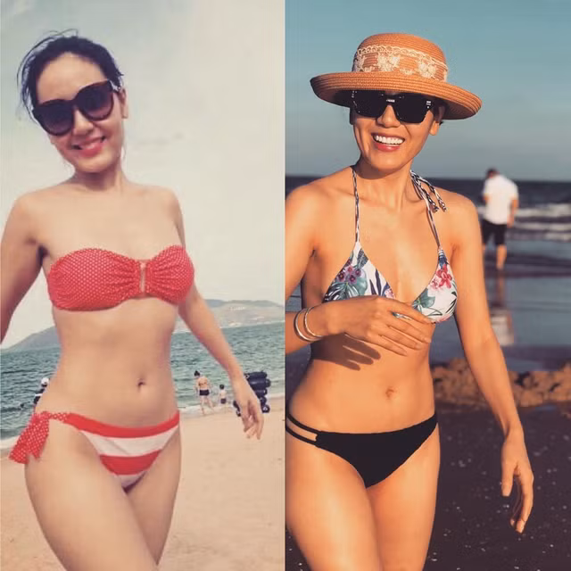 Ngam than hinh non na cua ca si Phuong Linh du da sang tuoi 35