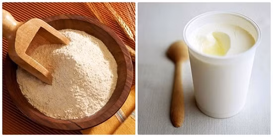 Nếu muốn làm sạch, dưỡng ẩm và loại bỏ tế bào chết cho da, bạn có thể thử công thức bột gạo, đường và sữa chua. Ảnh: thammycongnghecao.